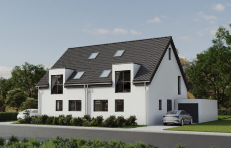 Haus 3D-Visualisierung Straßenseite